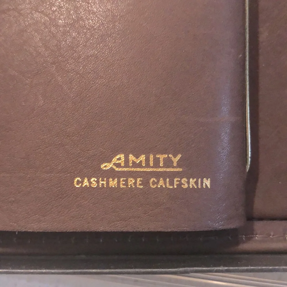 VINTAGE AMITY CASHMERE CALFSKIN BILLFOLD BROWN